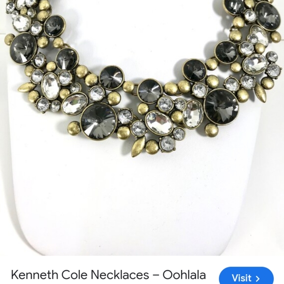 Statement necklace made of glass gold and black - Picture 3 of 4